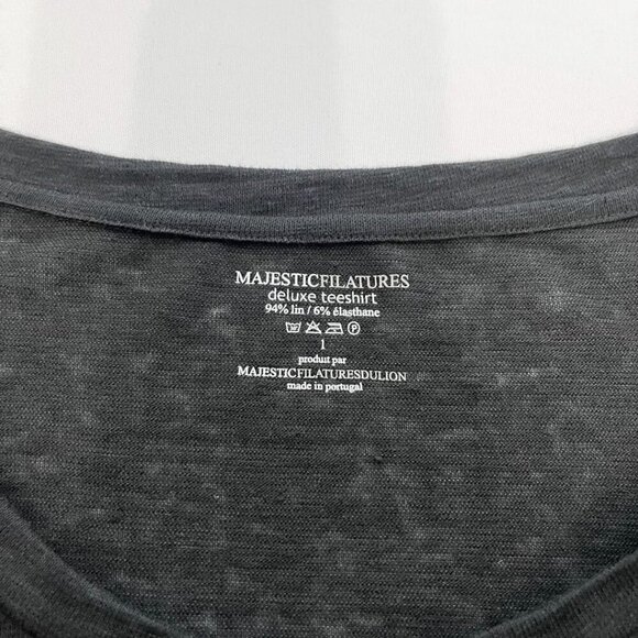 MAJESTIC FILATURES BLACK LINEN BLEND SHORT SLEEVE MAXI DRESS - XS (1) - Picture 5 of 9